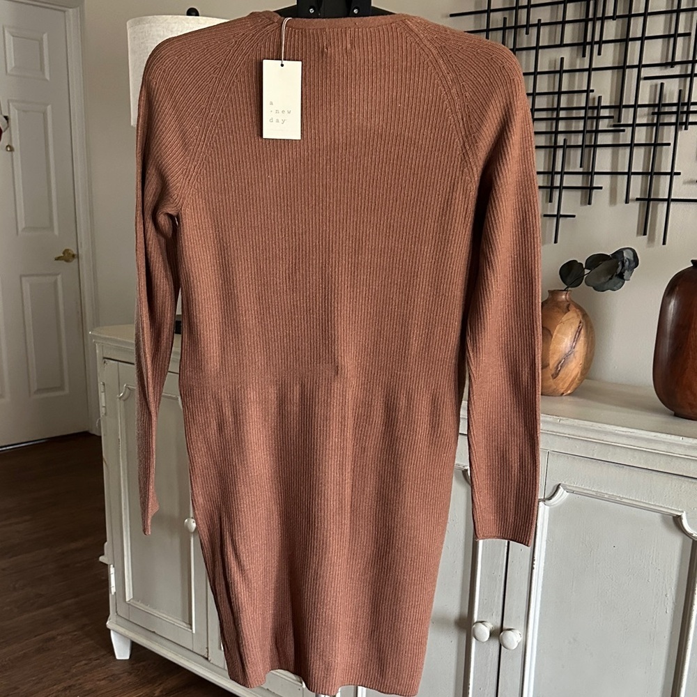 a new day Brown Sweater Dress V Neck - Picture 3 of 7